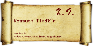 Kossuth Ilmár névjegykártya